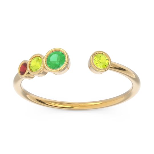 Petite Modern Open Bezel Vihvarita Ring