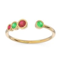 Petite Modern Open Bezel Vihvarita Ring