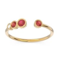 Petite Modern Open Bezel Vihvarita Ring