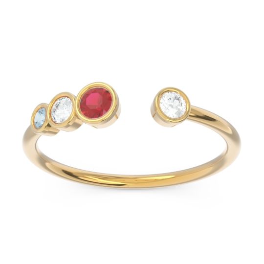 Petite Modern Open Bezel Vihvarita Ring