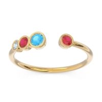 Petite Modern Open Bezel Vihvarita Ring