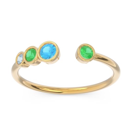 Petite Modern Open Bezel Vihvarita Ring