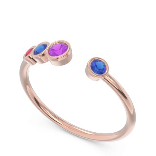 Petite Modern Open Bezel Vihvarita Ring