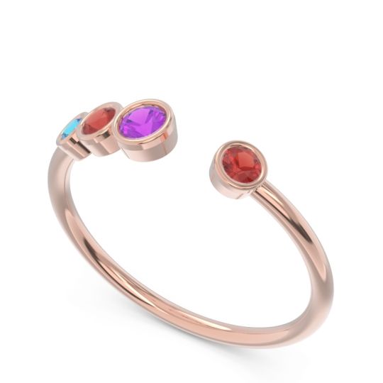 Petite Modern Open Bezel Vihvarita Ring