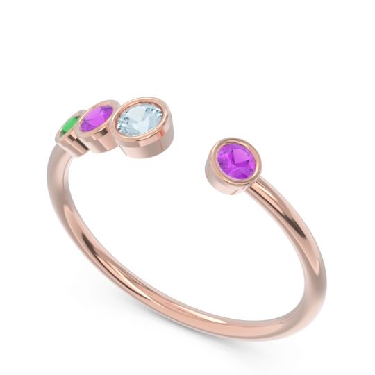 Petite Modern Open Bezel Vihvarita Ring