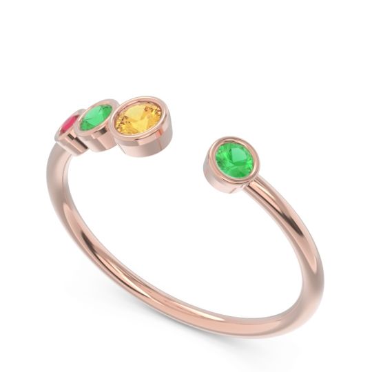 Petite Modern Open Bezel Vihvarita Ring