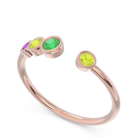 Petite Modern Open Bezel Vihvarita Ring