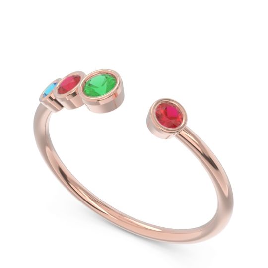 Petite Modern Open Bezel Vihvarita Ring