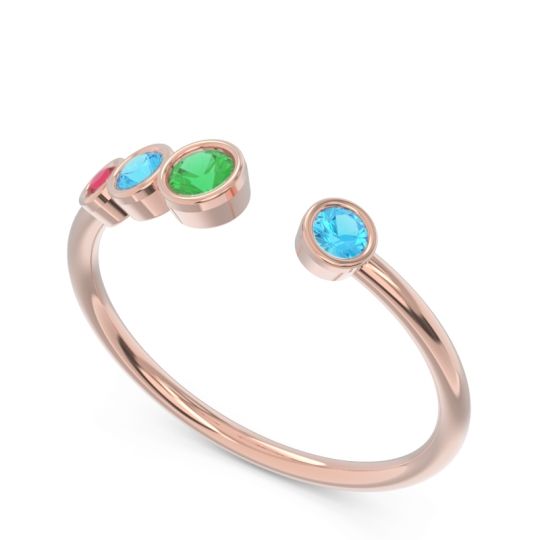 Petite Modern Open Bezel Vihvarita Ring