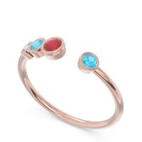 Petite Modern Open Bezel Vihvarita Ring