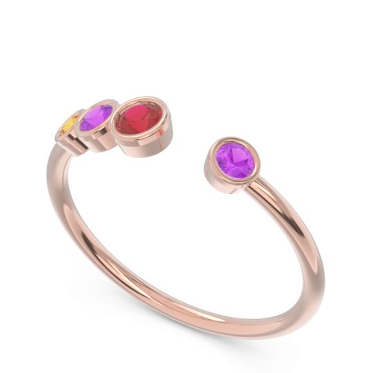 Petite Modern Open Bezel Vihvarita Ring