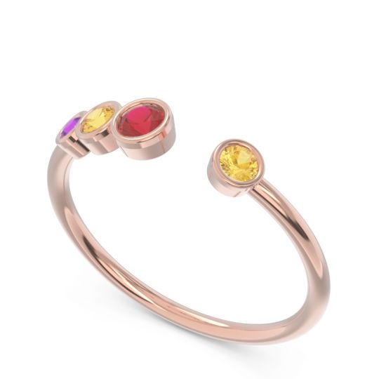 Petite Modern Open Bezel Vihvarita Ring