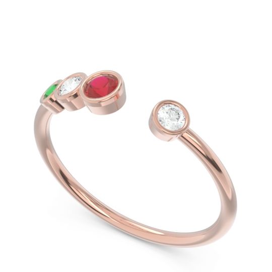 Petite Modern Open Bezel Vihvarita Ring