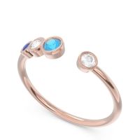 Petite Modern Open Bezel Vihvarita Ring