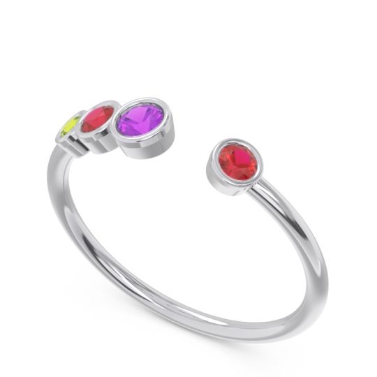 Petite Modern Open Bezel Vihvarita Ring