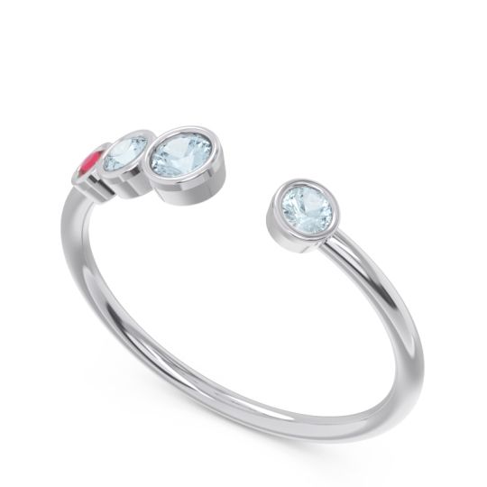 Petite Modern Open Bezel Vihvarita Ring