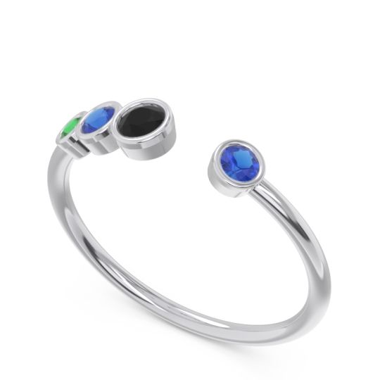 Petite Modern Open Bezel Vihvarita Ring