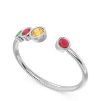 Petite Modern Open Bezel Vihvarita Ring