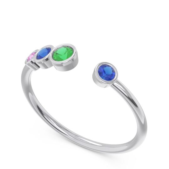 Petite Modern Open Bezel Vihvarita Ring