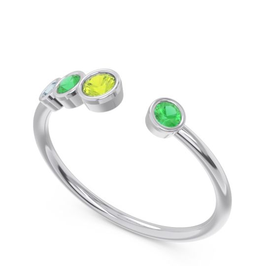 Petite Modern Open Bezel Vihvarita Ring