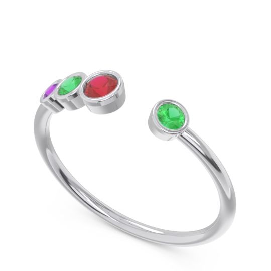 Petite Modern Open Bezel Vihvarita Ring