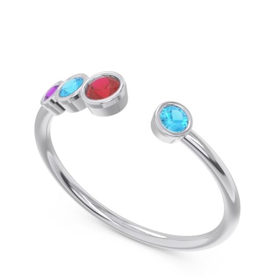 Petite Modern Open Bezel Vihvarita Ring