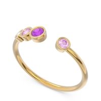 Petite Modern Open Bezel Vihvarita Ring