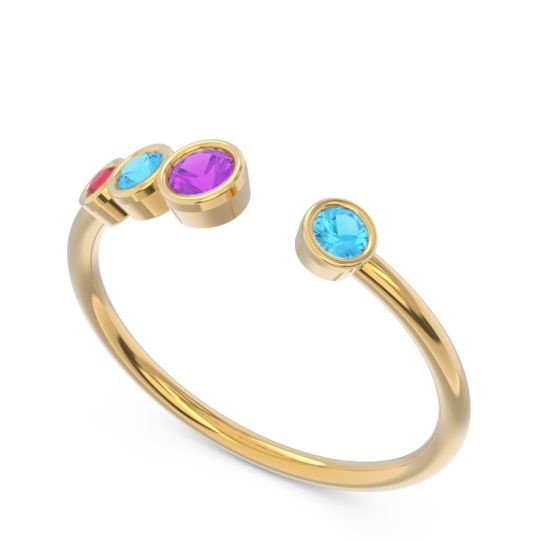 Petite Modern Open Bezel Vihvarita Ring
