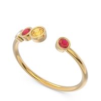 Petite Modern Open Bezel Vihvarita Ring