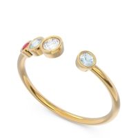 Petite Modern Open Bezel Vihvarita Ring