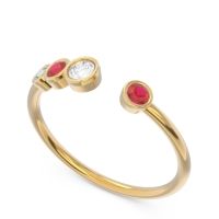 Petite Modern Open Bezel Vihvarita Ring