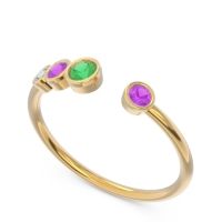 Petite Modern Open Bezel Vihvarita Ring