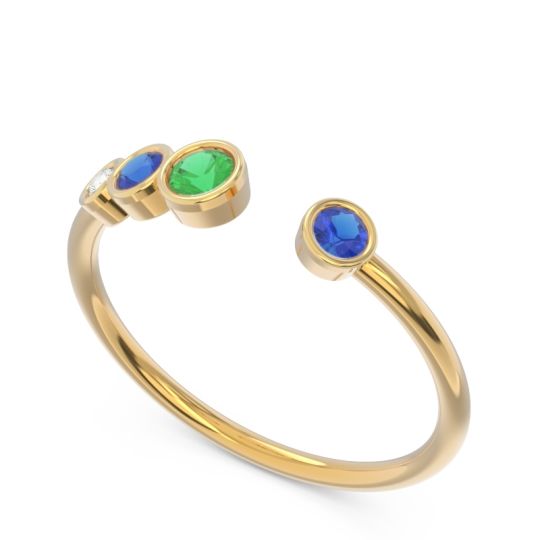 Petite Modern Open Bezel Vihvarita Ring