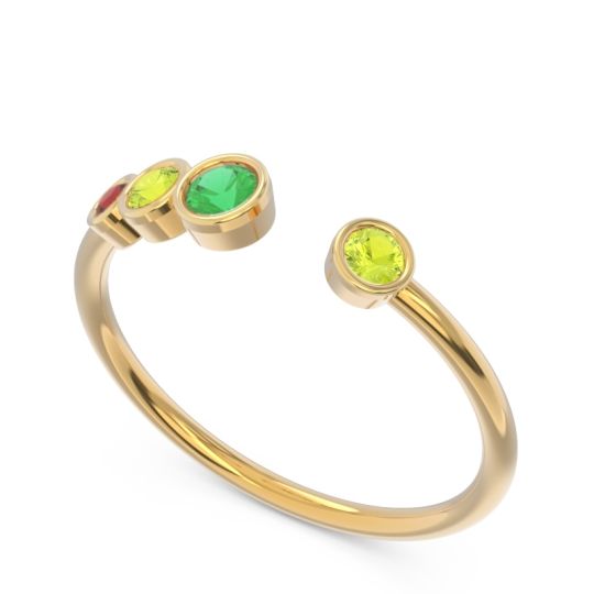 Petite Modern Open Bezel Vihvarita Ring