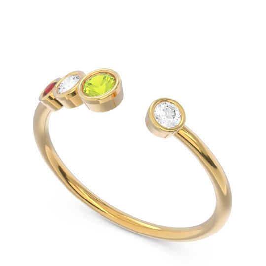 Petite Modern Open Bezel Vihvarita Ring