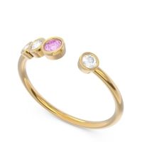 Petite Modern Open Bezel Vihvarita Ring