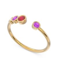 Petite Modern Open Bezel Vihvarita Ring