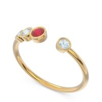 Petite Modern Open Bezel Vihvarita Ring