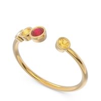 Petite Modern Open Bezel Vihvarita Ring