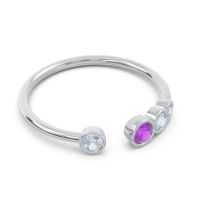 Petite Modern Open Bezel Vihvarita Ring