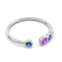 Petite Modern Open Bezel Vihvarita Ring