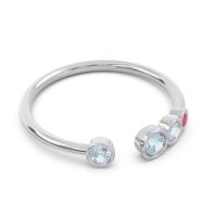 Petite Modern Open Bezel Vihvarita Ring