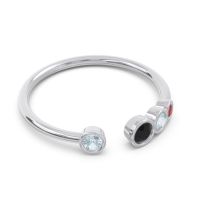 Petite Modern Open Bezel Vihvarita Ring