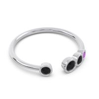 Petite Modern Open Bezel Vihvarita Ring