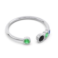 Petite Modern Open Bezel Vihvarita Ring