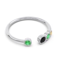 Petite Modern Open Bezel Vihvarita Ring