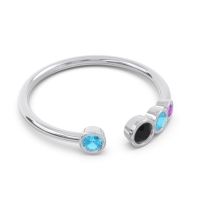 Petite Modern Open Bezel Vihvarita Ring