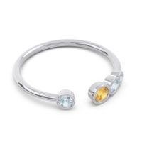 Petite Modern Open Bezel Vihvarita Ring