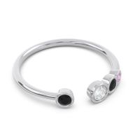 Petite Modern Open Bezel Vihvarita Ring