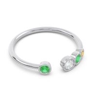 Petite Modern Open Bezel Vihvarita Ring